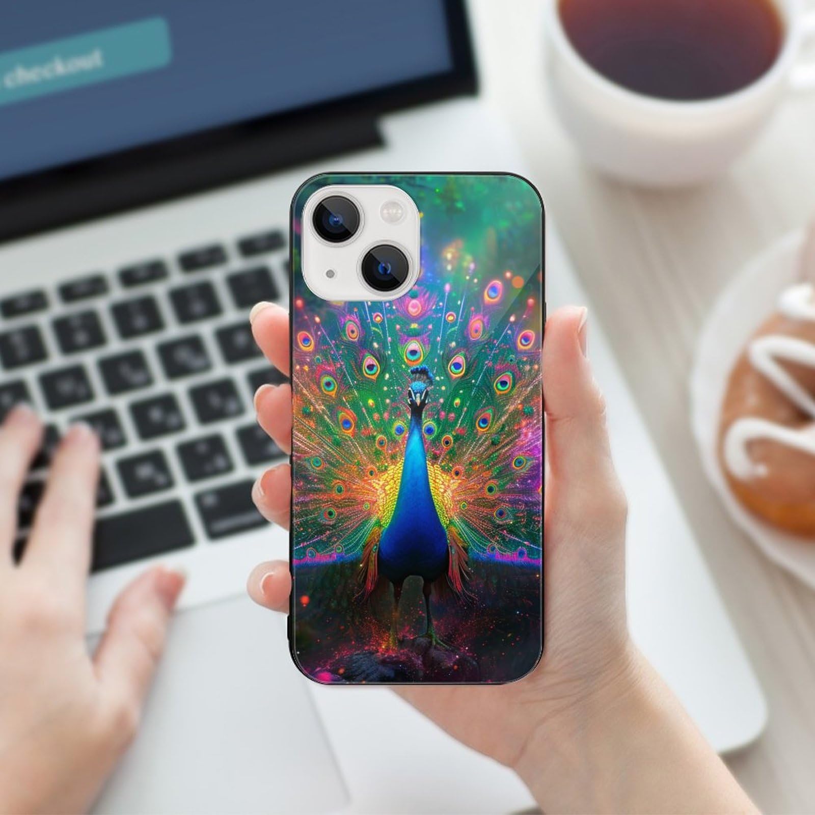 Amazon.com: CRIVOTA for iPhone 13 Mini Case - All-New Peacock
